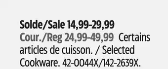 Canadian Tire Selected Cookware offer