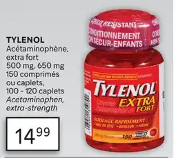 Brunet TYLENOL Acétaminophène, extra fort 500mg, 650mg offer