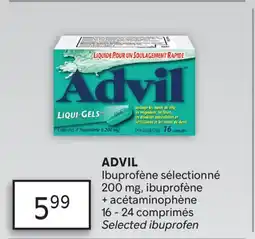 Brunet ADVIL Ibuprofène sélectionné 200mg, ibuprofène + acétaminophène offer