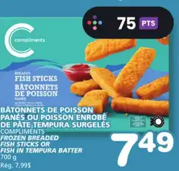 Marches Tradition COMPLIMENTS FROZEN BREADED FISH STICKS OR FISH IN TEMPURA BATTER offer
