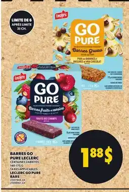 Provigo BARRES GO PURE LECLERC, 140-175 G | LECLERC GO PURE BARS offer