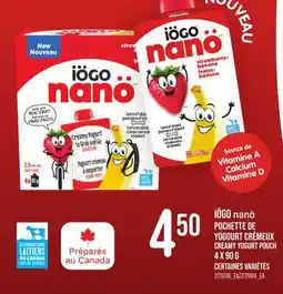 Provigo IÖGO NANÖ POCHETTE DE YOGOURT CRÉMEUX | CREAMY YOGURT POUCH offer