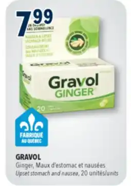 Familiprix GRAVOL, Ginger, Upset stomach and nausea, 20 units offer