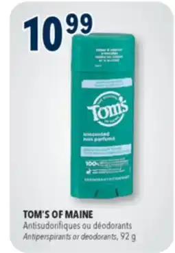 Familiprix TOM'S OF MAINE Antiperspirants or deodorants offer