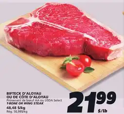 IGA T-BONE OR WING STEAK offer