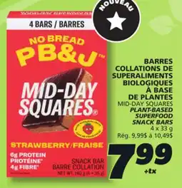 IGA MID-DAY SQUARES PLANT-BASED SUPERFOOD SNACK BARS offer