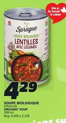 IGA SPRAGUE ORGANIC SOUP offer