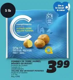 IGA COMPLIMENTS YELLOW, RED OR RUSSET POTATOES offer