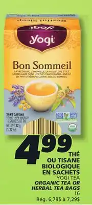 IGA YOGI TEA ORGANIC TEA OR HERBAL TEA BAGS offer