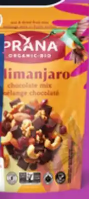 IGA PRANA (130 ou 150 g) SNACKS, ORGANIC OVERNIGHT CHIA OR NUT FRUIT MIX offer