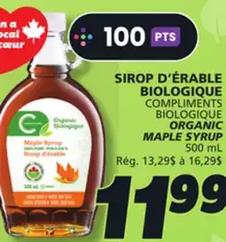 IGA COMPLIMENTS BIOLOGIQUE ORGANIC MAPLE SYRUP offer