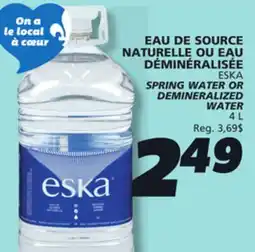 IGA ESKA SPRING WATER OR DEMINERALIZED WATER offer