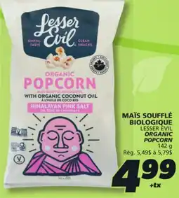 IGA LESSER EVIL ORGANIC POPCORN offer