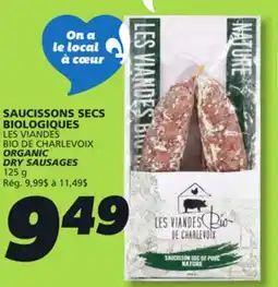 IGA LES VIANDES BIO DE CHARLEVOIX ORGANIC DRY SAUSAGES offer