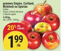 Marché Adonis POMMES EMPIRE, CORTLAND, MCINTOSH OU SPARTAN | EMPIRE, CORTLAND, MCINTOSH OR SPARTAN APPLES offer