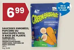 Rachelle-Bery Grocery GREEN BROTHERS FROZEN PLANT-BASED CORN DOGS, POPCORN OR PIZZA SAUCERS offer