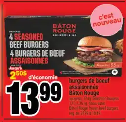 Super C BURGERS DE BOEUF ASSAISONNÉS BÂTON ROUGE | BÂTON ROUGE FROZEN BEEF BURGERS offer