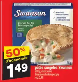 Super C PÂTÉS SURGELÉS SWANSON | SWANSON CHICKEN POT PIE offer