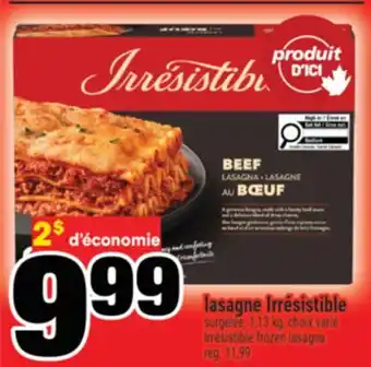 Super C LASAGNE IRRÉSISTIBLE | IRRÉSISTIBLE FROZEN LASAGNA offer