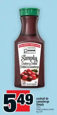 Super C COCKTAIL DE CANNEBERGE SIMPLY | SIMPLY CRANBERRY COCKTAIL offer