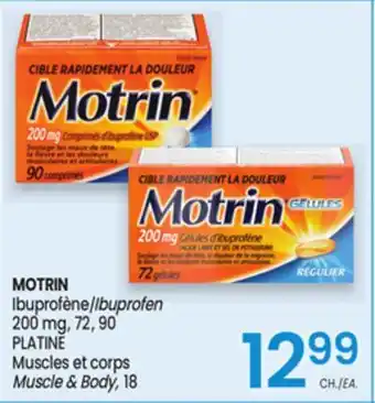 Uniprix MOTRIN Ibuproféne / Ibuprofen, PLATINE Muscles et corps / Muscle & Body offer