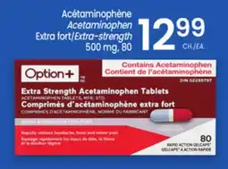 Uniprix OPTION+ Acétaminophène/ Acetaminophen, Extra fort/Extra-strength 500 mg offer