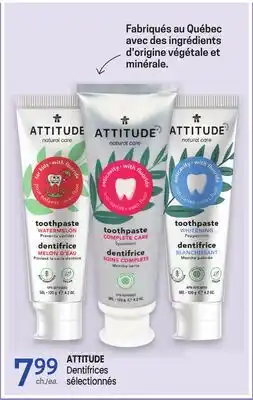 Uniprix ATTITUDE Dentifrices sélectionnés offer