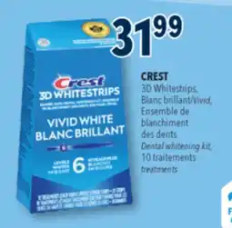 Familiprix CREST, 3D Whitestrips, Vivid, Dental whitening kit, 10 treatments offer