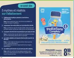 Jean Coutu PEDIASURE Complete Nutritional supplement for children offer