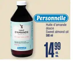 Jean Coutu PERSONNELLE Sweet almond oil offer