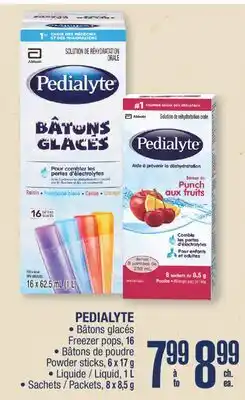 Jean Coutu PEDIALYTE Freezer pops offer
