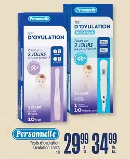 Jean Coutu PERSONNELLE Tests d'ovulation Ovulation tests offer