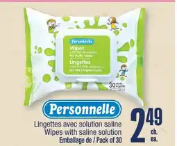 Jean Coutu PERSONNELLE Wipes with saline solution offer