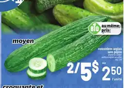 Metro CONCOMBRES ANGLAIS SANS PÉPINS | SEEDLESS ENGLISH CUCUMBER offer
