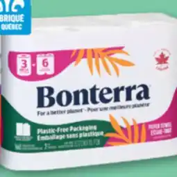 Familiprix BONTERRA Bathroom tissue, 9 triple rolls or Paper towels, 3 mega rolls offer