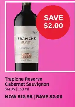 LCBO Trapiche Reserve Cabernet Sauvignon offer