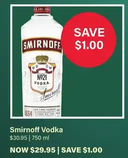 LCBO Smirnoff Vodka offer