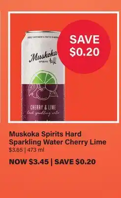 LCBO Muskoka Spirits Hard Sparkling Water Cherry Lime offer