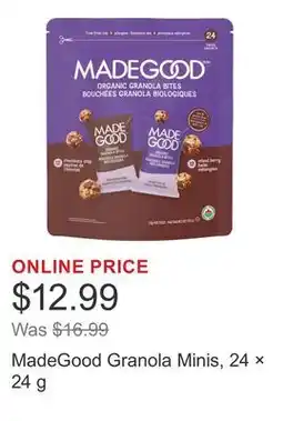 Costco MadeGood Granola Minis, 24 × offer