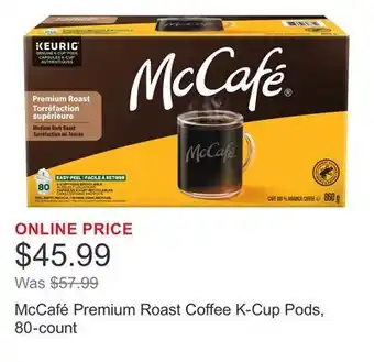 Costco McCafé Premium Roast Coffee K-Cup Pods, 80-count offer
