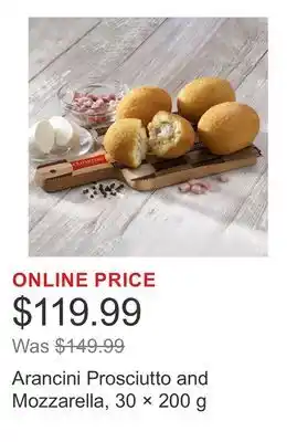 Costco Arancini Prosciutto and Mozzarella, 30 × offer
