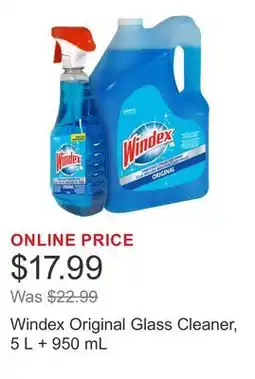 Costco Windex Original Glass Cleaner, 5 L + 950 mL offer