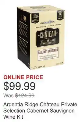 Costco Argentia Ridge Chàteau Private Selection Cabernet Sauvignon Wine Kit offer
