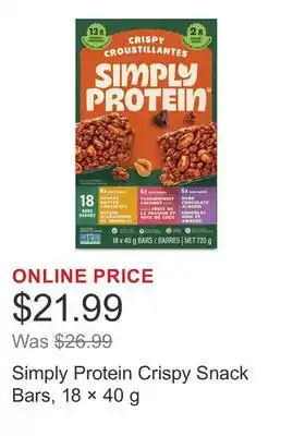 Costco Simply Protein Crispy Snack Bars, 18 × offer