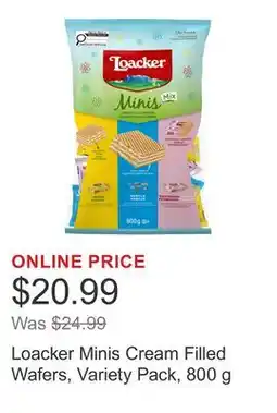 Costco Loacker Minis Cream Filled Wafers, Variety Pack offer