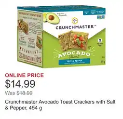 Costco Crunchmaster Avocado Toast Crackers with Salt & Pepper offer