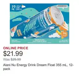 Costco Alani Nu Energy Drink Dream Float 355 mL, 12-pack offer