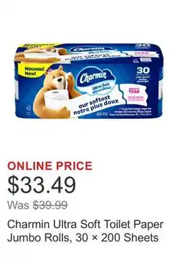 Costco Charmin Ultra Soft Toilet Paper Jumbo Rolls, 30 × 200 Sheets offer
