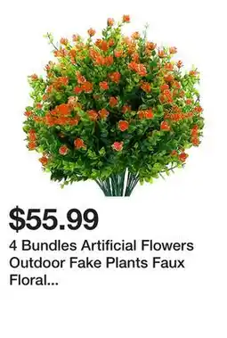 Wayfair 4 Bundles Artificial Flowers Outdoor Fake Plants Faux Floral Arrangements Garden Porch Vase Decor offer