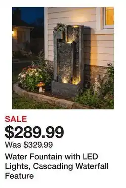 Wayfair Water Fountain with LED Lights, Cascading Waterfall Feature offer